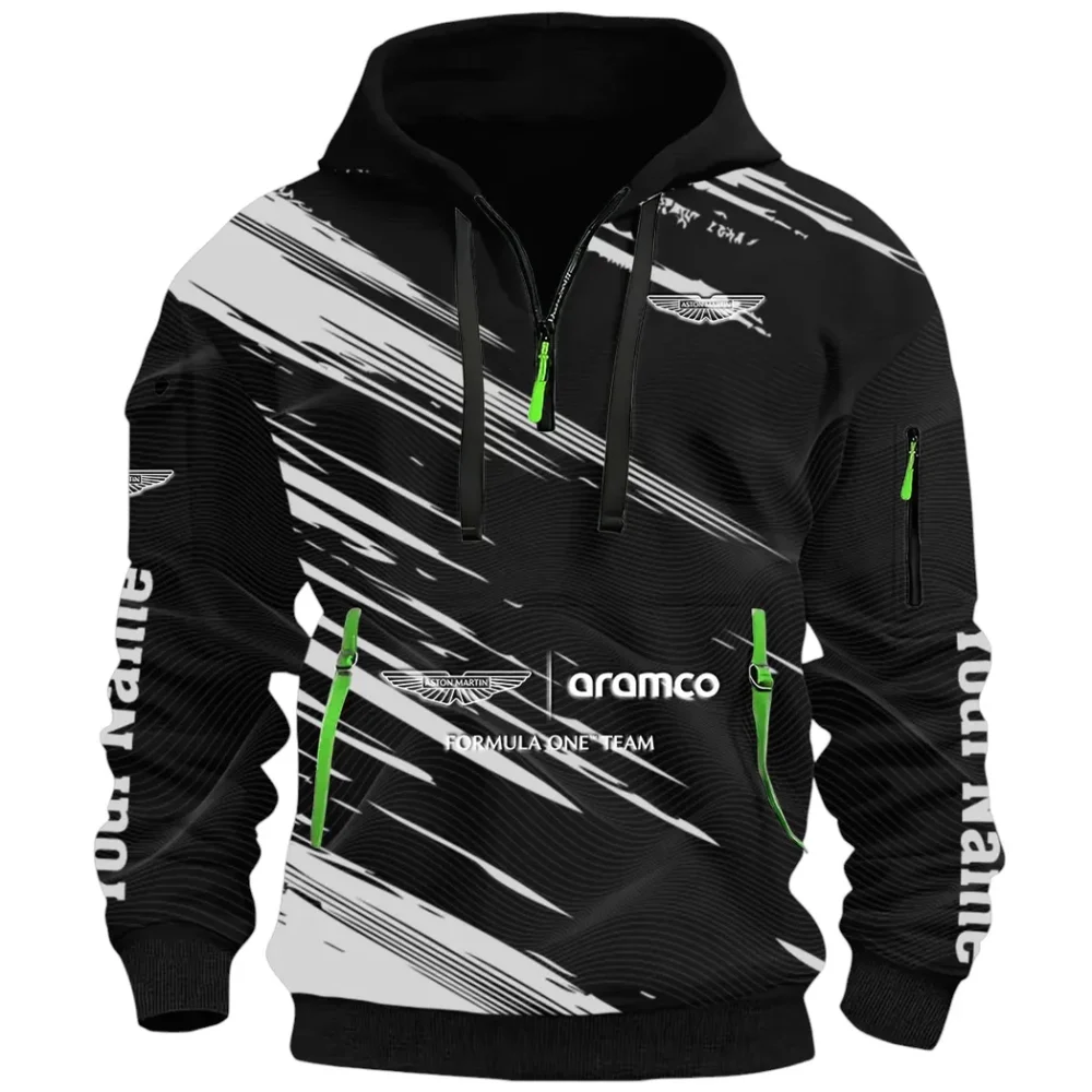 Elegant Grand Tourer Hoodie Half Zip 3D, Casual Fit for Everyday Wear Hoodie CAR514 - Black - Image 2