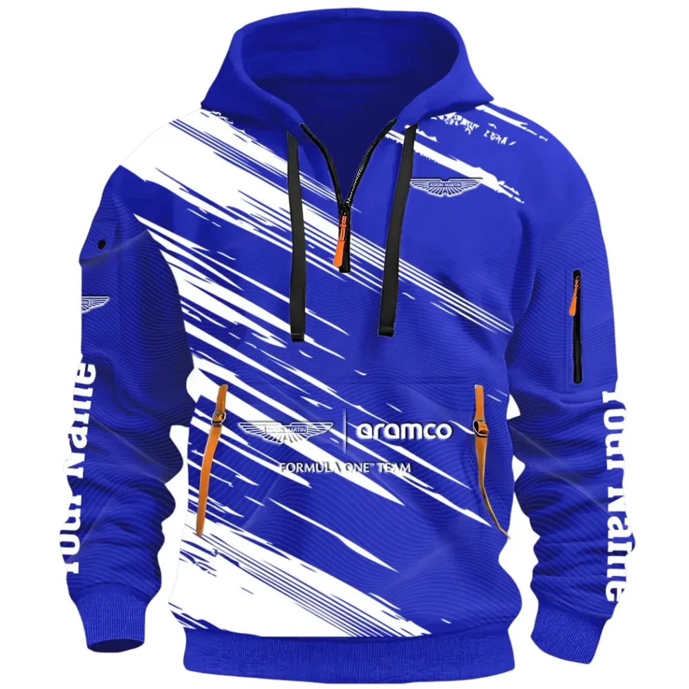 Elegant Grand Tourer Hoodie Half Zip 3D, Casual Fit for Everyday Wear Hoodie CAR514 - Blue - Image 2