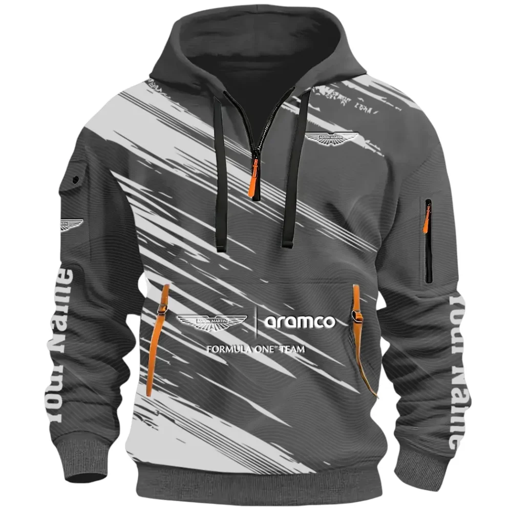 Elegant Grand Tourer Hoodie Half Zip 3D, Casual Fit for Everyday Wear Hoodie CAR514 - Dark Gray - Image 2
