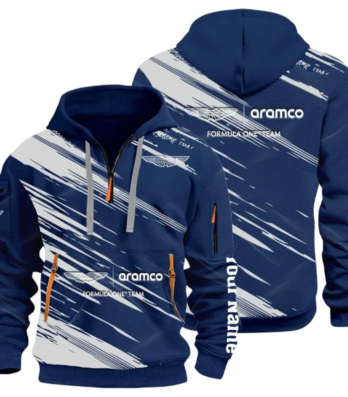 Elegant Grand Tourer Hoodie Half Zip 3D, Casual Fit for Everyday Wear Hoodie CAR514 - Navy