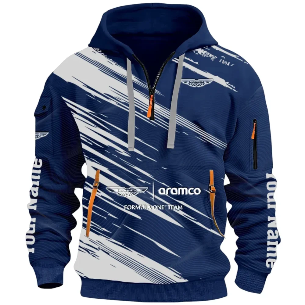 Elegant Grand Tourer Hoodie Half Zip 3D, Casual Fit for Everyday Wear Hoodie CAR514 - Navy - Image 2