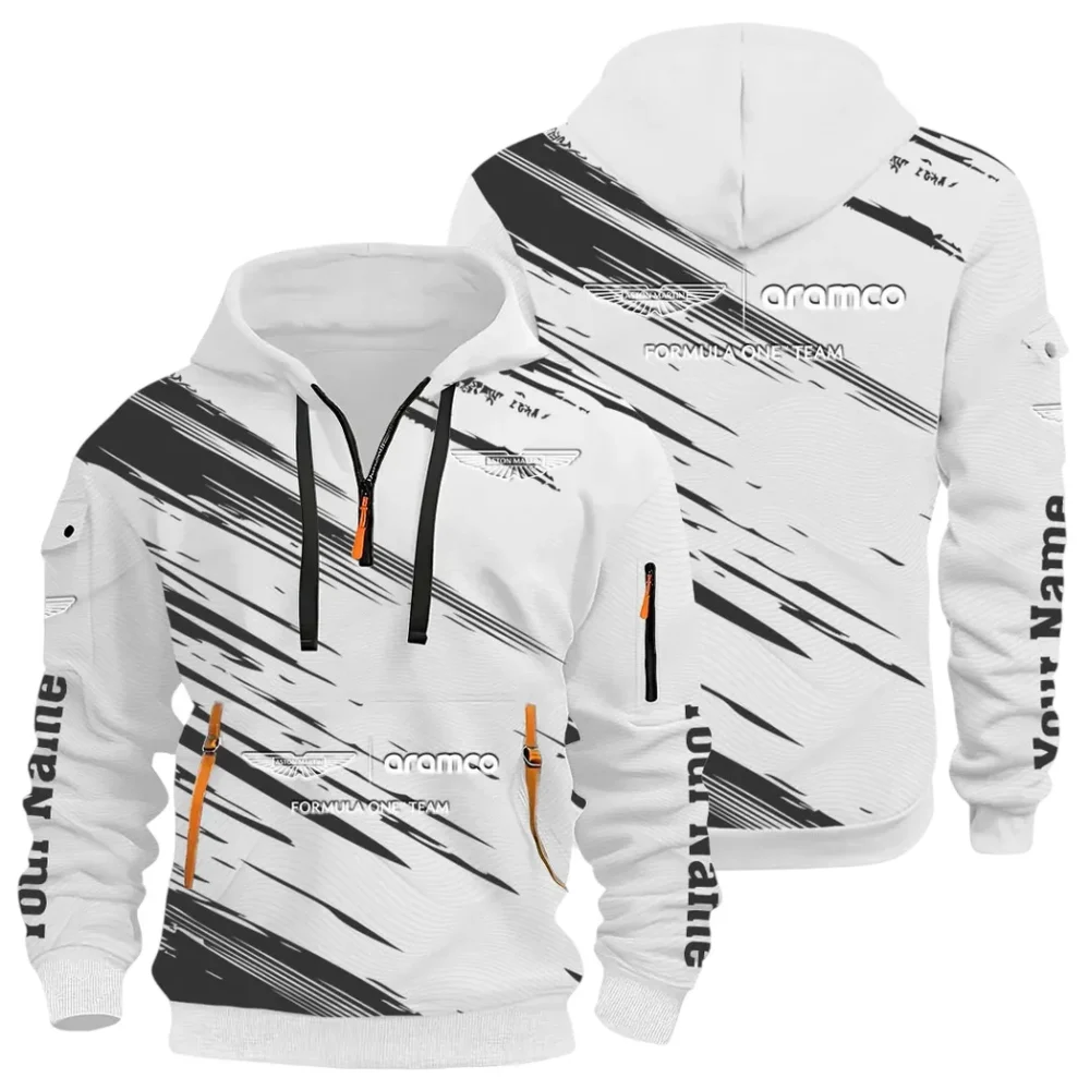 Elegant Grand Tourer Hoodie Half Zip 3D, Casual Fit for Everyday Wear Hoodie CAR514 - White