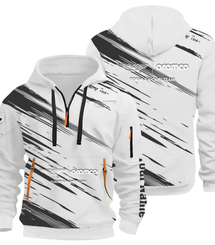 Elegant Grand Tourer Hoodie Half Zip 3D, Casual Fit for Everyday Wear Hoodie CAR514 - White