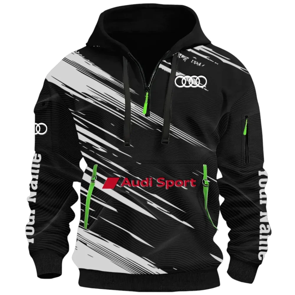 Lifestyle Ride Hoodie Half Zip 3D, Sporty Urban Comfort Hoodie CAR514 - Black - Image 2