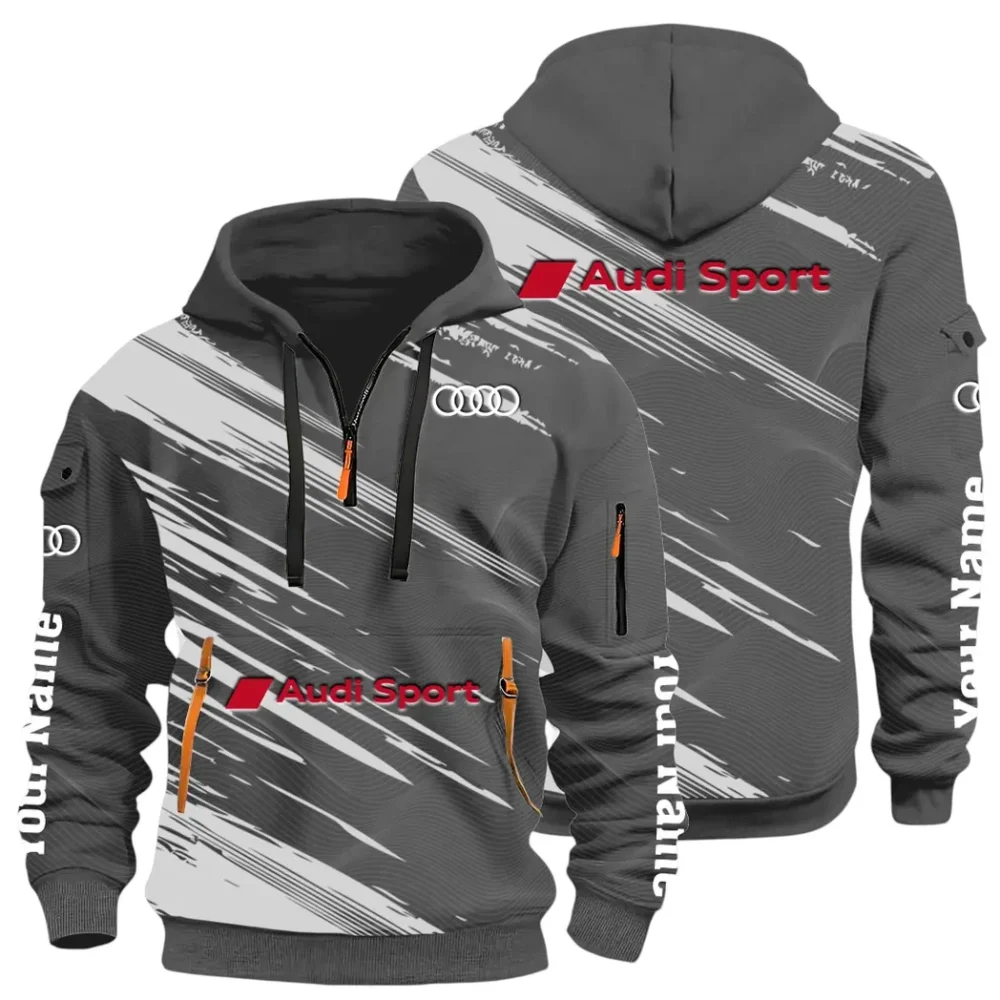 Lifestyle Ride Hoodie Half Zip 3D, Sporty Urban Comfort Hoodie CAR514 - Dark Gray