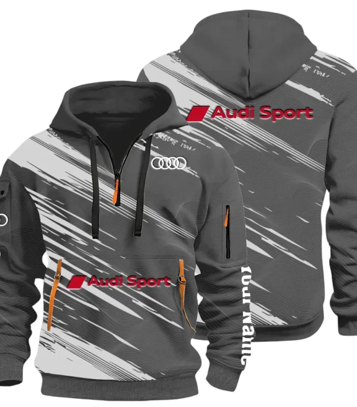 Lifestyle Ride Hoodie Half Zip 3D, Sporty Urban Comfort Hoodie CAR514 - Dark Gray