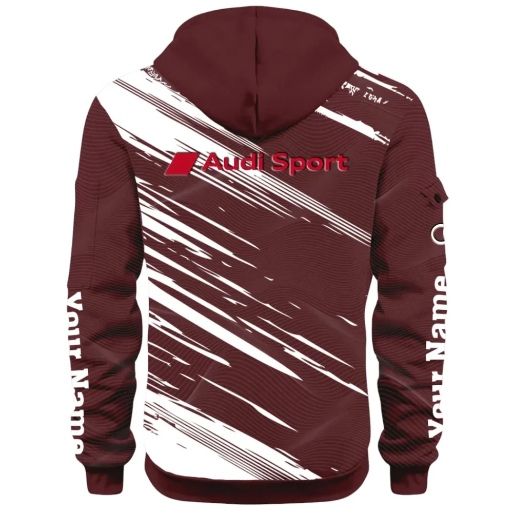 Lifestyle Ride Hoodie Half Zip 3D, Sporty Urban Comfort Hoodie CAR514 - Dark Red - Image 3