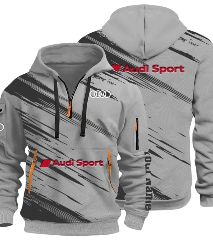 Lifestyle Ride Hoodie Half Zip 3D, Sporty Urban Comfort Hoodie CAR514 - Gray
