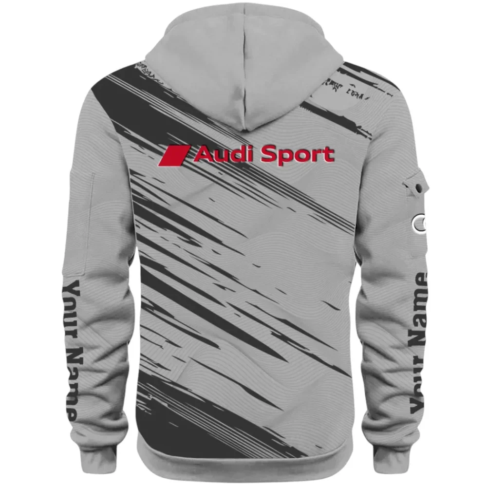 Lifestyle Ride Hoodie Half Zip 3D, Sporty Urban Comfort Hoodie CAR514 - Gray - Image 3