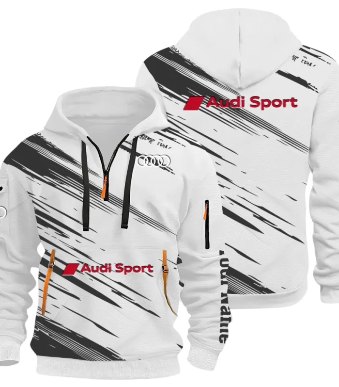 Lifestyle Ride Hoodie Half Zip 3D, Sporty Urban Comfort Hoodie CAR514 - White