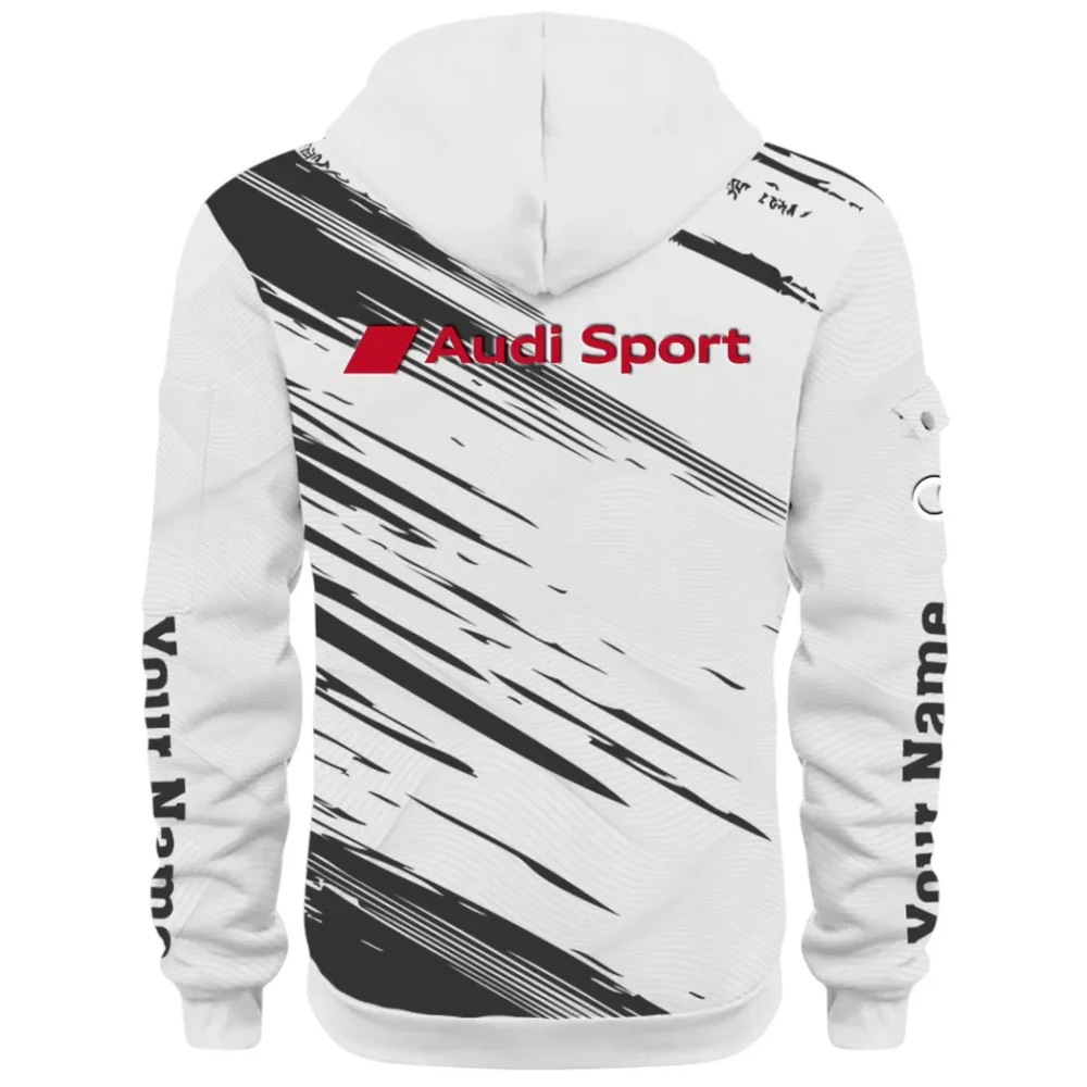 Lifestyle Ride Hoodie Half Zip 3D, Sporty Urban Comfort Hoodie CAR514 - White - Image 3