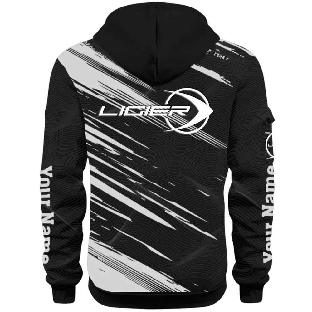 Racing Auto Hoodie Half Zip 3D, Streetwear Casual Look Outfit CAR514 - Black - Image 3