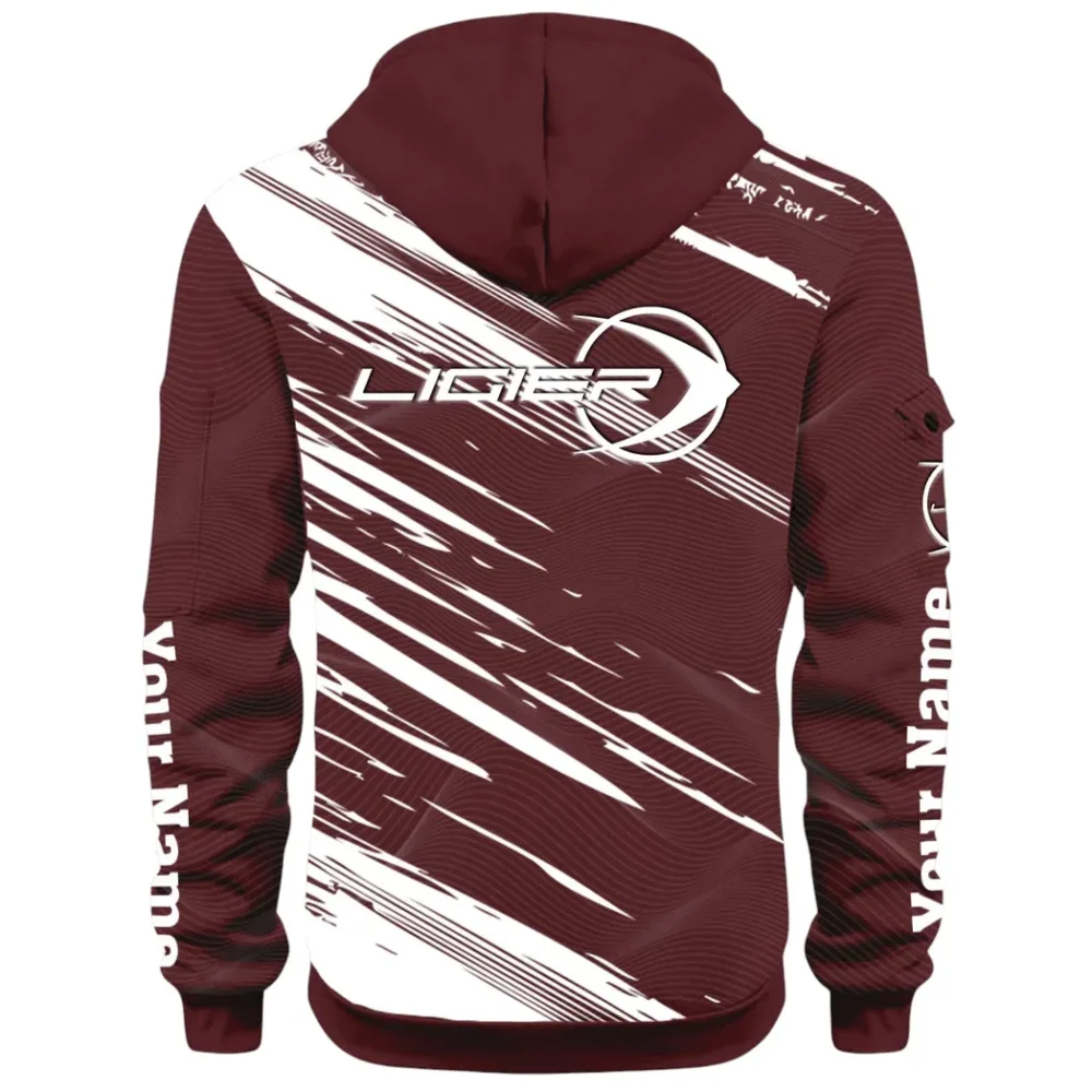 Racing Auto Hoodie Half Zip 3D, Streetwear Casual Look Outfit CAR514 - Dark Red - Image 3