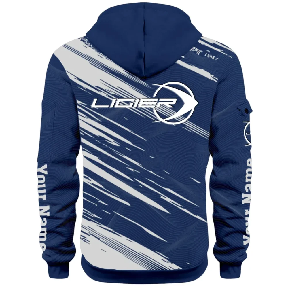 Racing Auto Hoodie Half Zip 3D, Streetwear Casual Look Outfit CAR514 - Navy - Image 3
