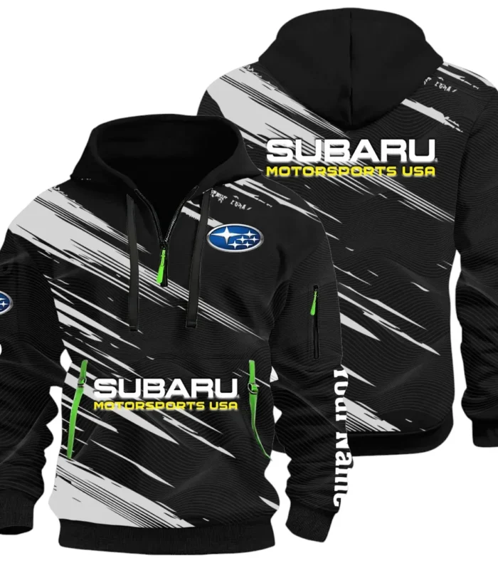 All-Wheel Drive Car Hoodie Half Zip 3D, Sporty Everyday Wear Hoodie CAR514 - Black