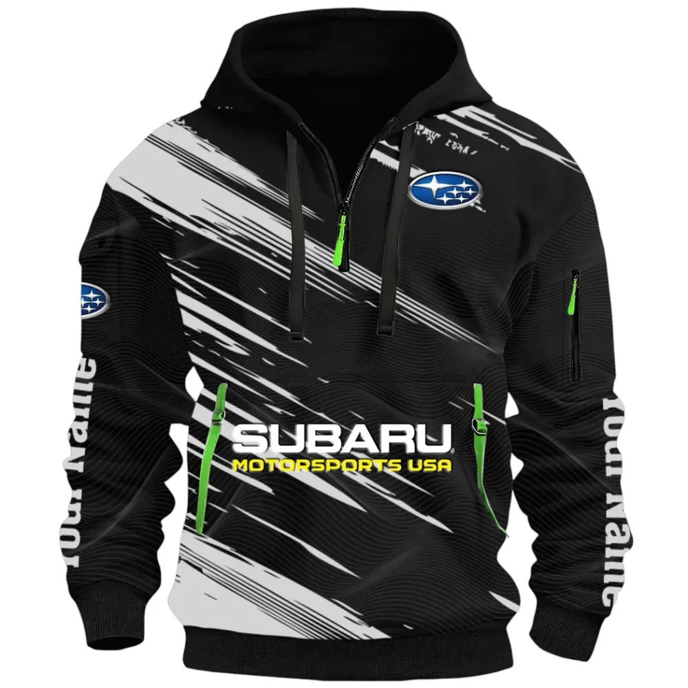 All-Wheel Drive Car Hoodie Half Zip 3D, Sporty Everyday Wear Hoodie CAR514 - Black - Image 2