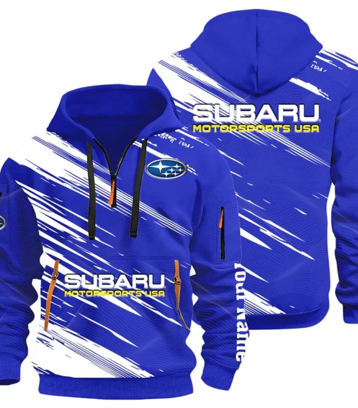 All-Wheel Drive Car Hoodie Half Zip 3D, Sporty Everyday Wear Hoodie CAR514 - Blue