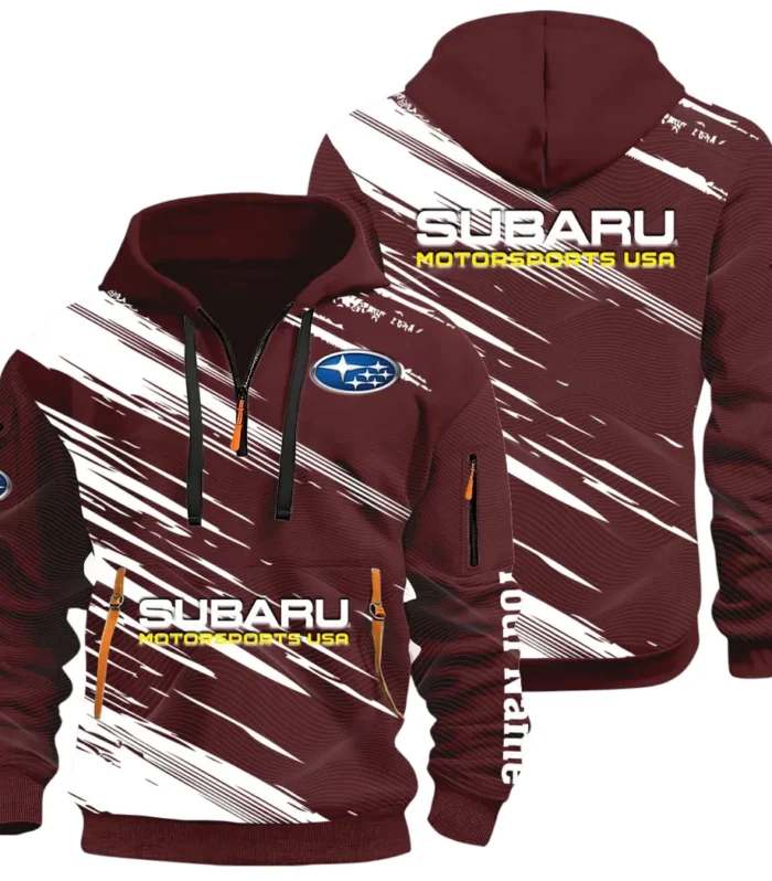 All-Wheel Drive Car Hoodie Half Zip 3D, Sporty Everyday Wear Hoodie CAR514 - Dark Red