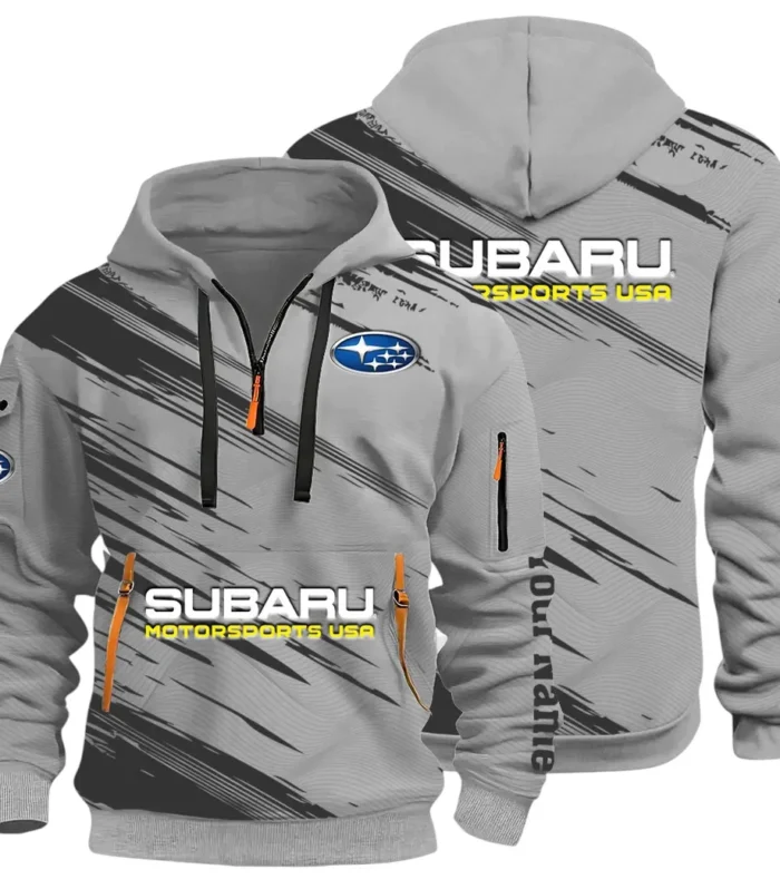 All-Wheel Drive Car Hoodie Half Zip 3D, Sporty Everyday Wear Hoodie CAR514 - Gray