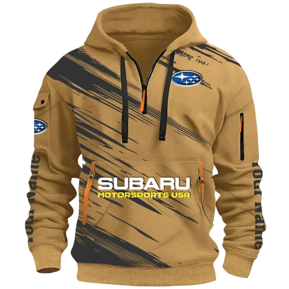 All-Wheel Drive Car Hoodie Half Zip 3D, Sporty Everyday Wear Hoodie CAR514 - Khaki - Image 2