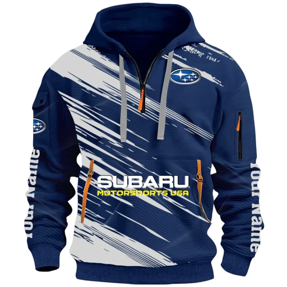 All-Wheel Drive Car Hoodie Half Zip 3D, Sporty Everyday Wear Hoodie CAR514 - Navy - Image 2