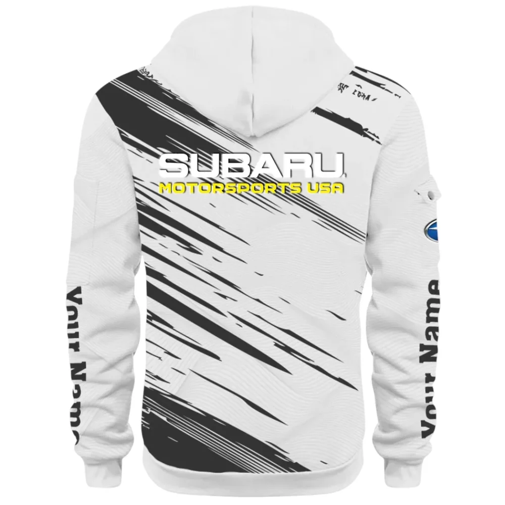 All-Wheel Drive Car Hoodie Half Zip 3D, Sporty Everyday Wear Hoodie CAR514 - White - Image 3