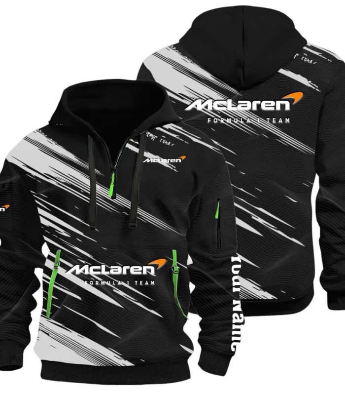 Track Monster Hoodie Half Zip 3D, Urban Casual Comfort Hoodie CAR514 - Black