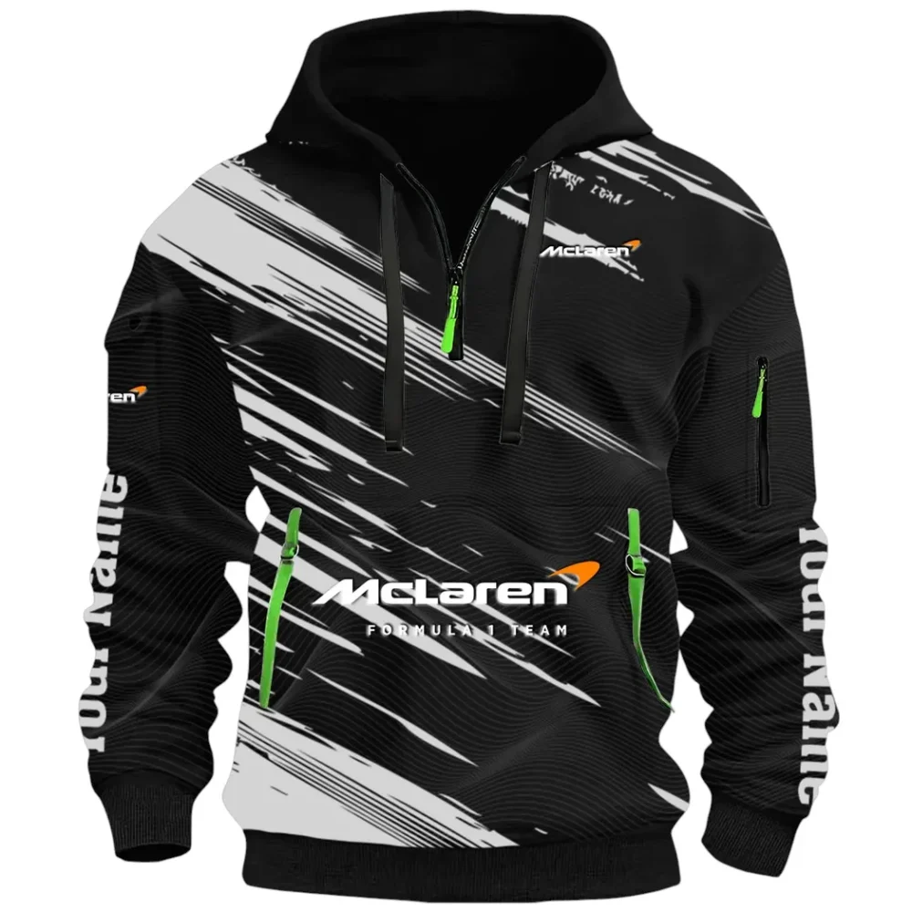 Track Monster Hoodie Half Zip 3D, Urban Casual Comfort Hoodie CAR514 - Black - Image 2