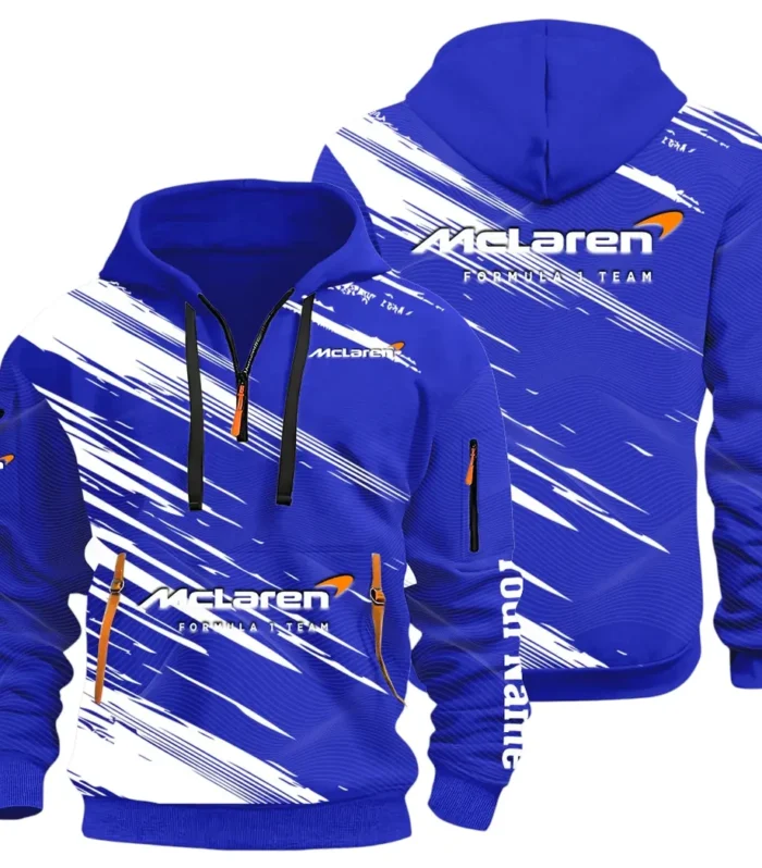 Track Monster Hoodie Half Zip 3D, Urban Casual Comfort Hoodie CAR514 - Blue