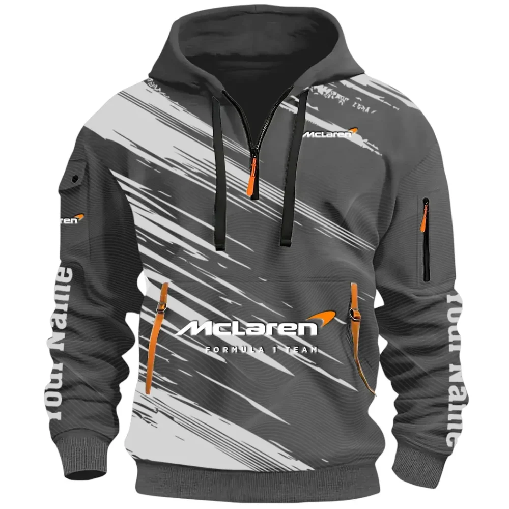Track Monster Hoodie Half Zip 3D, Urban Casual Comfort Hoodie CAR514 - Dark Gray - Image 2