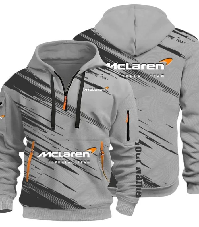 Track Monster Hoodie Half Zip 3D, Urban Casual Comfort Hoodie CAR514 - Gray