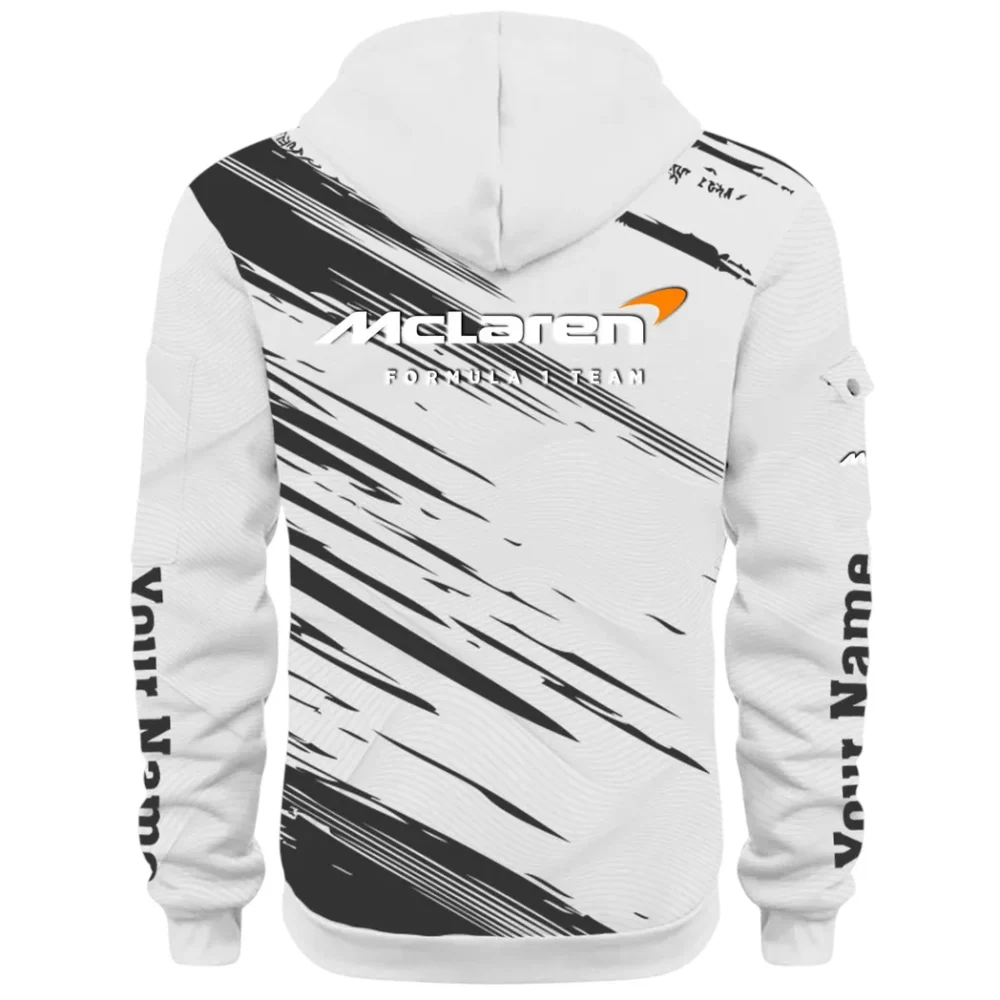 Track Monster Hoodie Half Zip 3D, Urban Casual Comfort Hoodie CAR514 - White - Image 3
