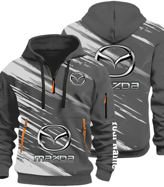 Sport Hatchback Hoodie Half Zip 3D, Classic Comfortable Hoodie Style CAR514 - Dark Gray