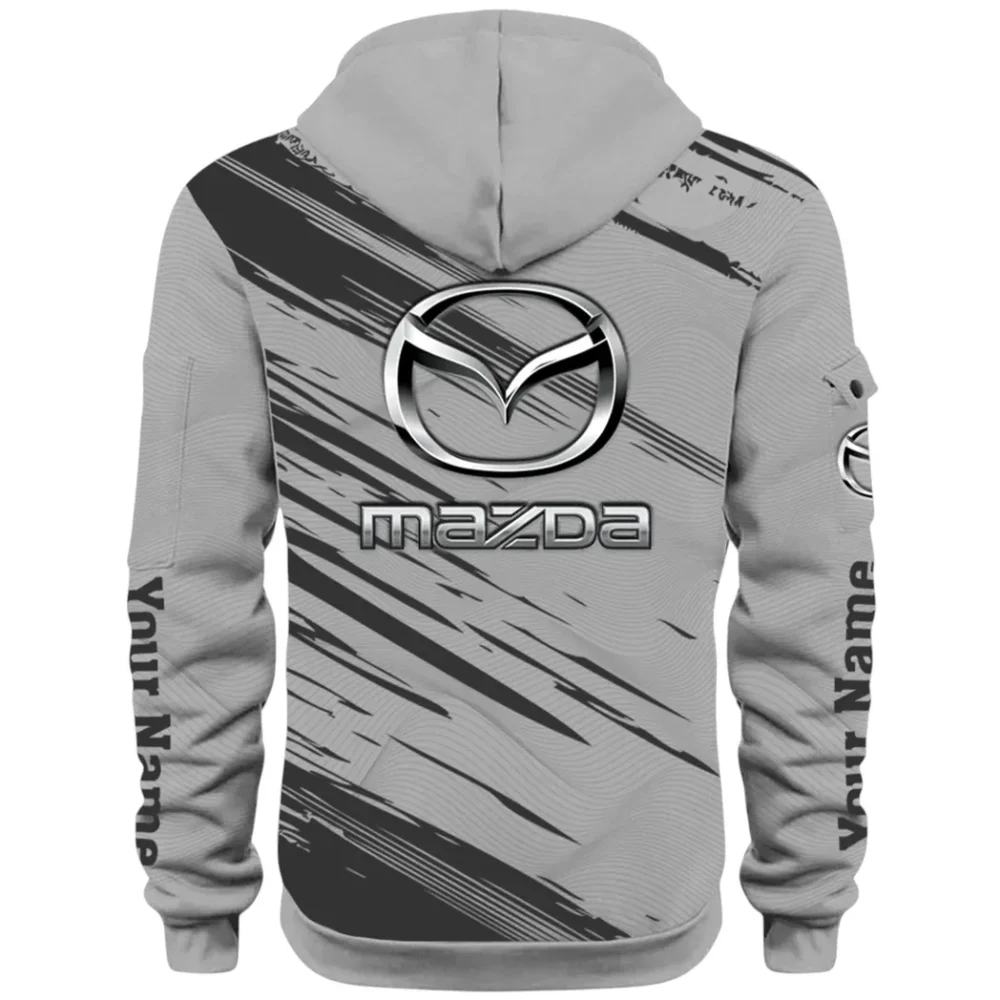 Sport Hatchback Hoodie Half Zip 3D, Classic Comfortable Hoodie Style CAR514 - Gray - Image 3