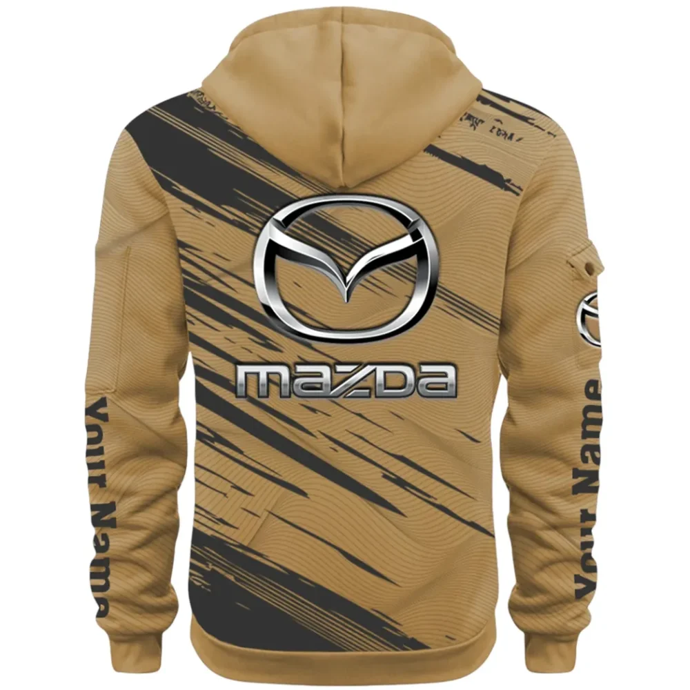 Sport Hatchback Hoodie Half Zip 3D, Classic Comfortable Hoodie Style CAR514 - Khaki - Image 3