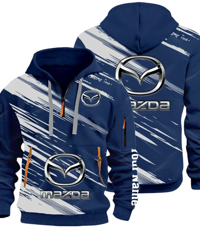 Sport Hatchback Hoodie Half Zip 3D, Classic Comfortable Hoodie Style CAR514 - Navy