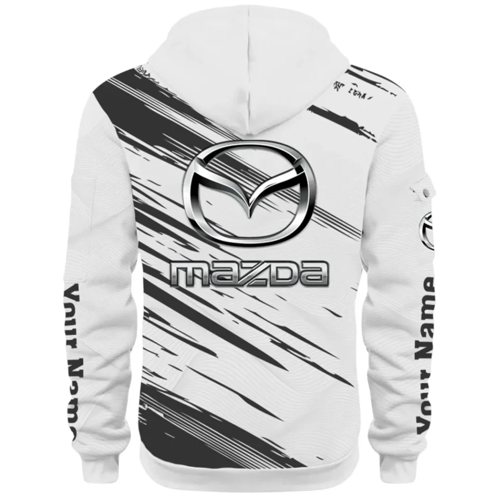 Sport Hatchback Hoodie Half Zip 3D, Classic Comfortable Hoodie Style CAR514 - White - Image 3