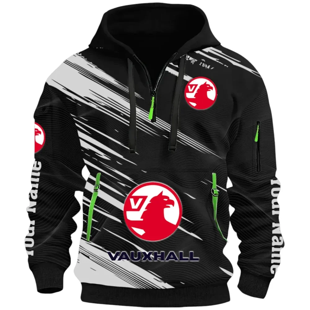 Everyday Auto Hoodie Half Zip 3D, Sporty & Casual Everyday Wear Hoodie CAR514 - Black - Image 2