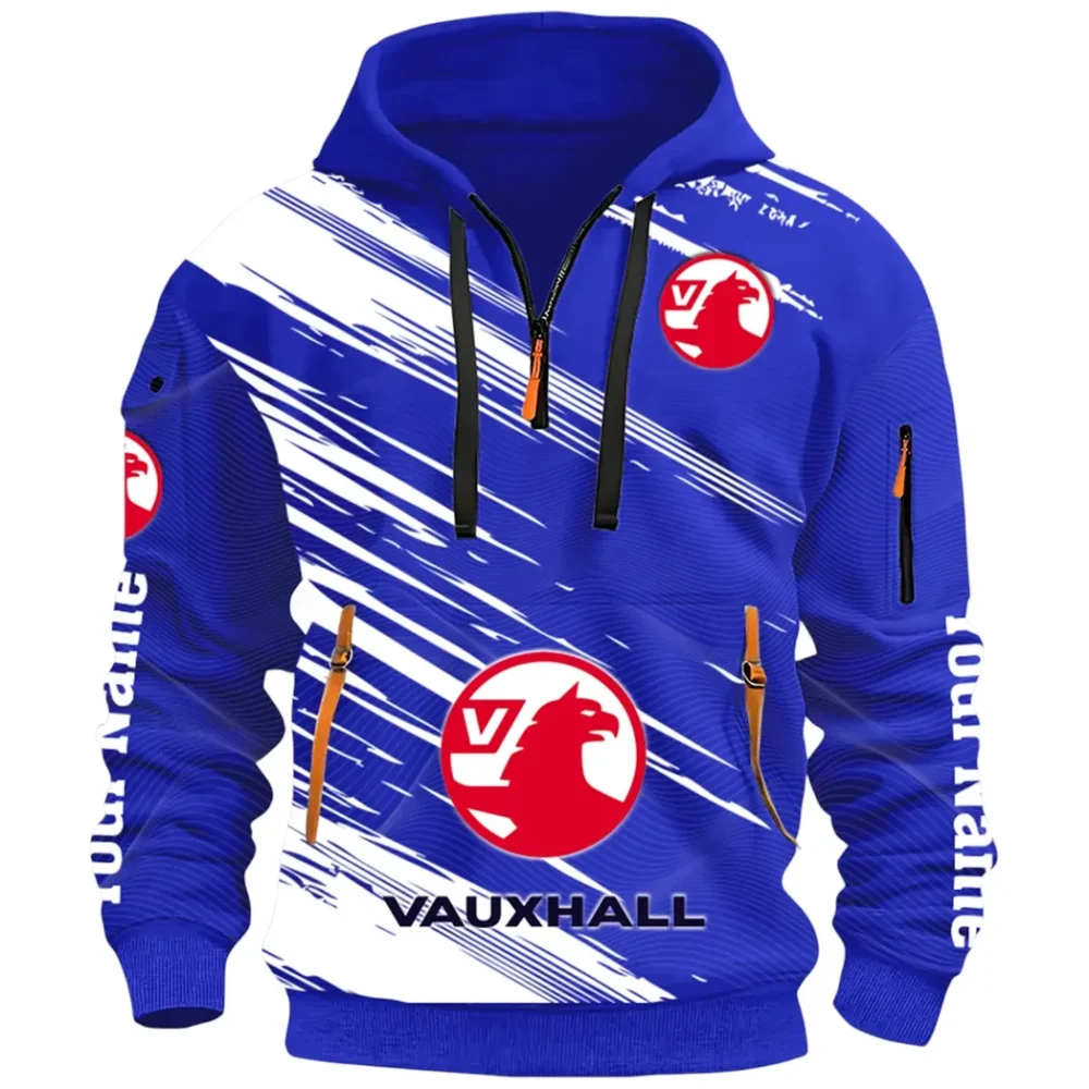 Everyday Auto Hoodie Half Zip 3D, Sporty & Casual Everyday Wear Hoodie CAR514 - Blue - Image 2