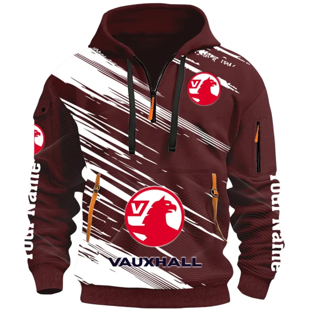 Everyday Auto Hoodie Half Zip 3D, Sporty & Casual Everyday Wear Hoodie CAR514 - Dark Red - Image 2
