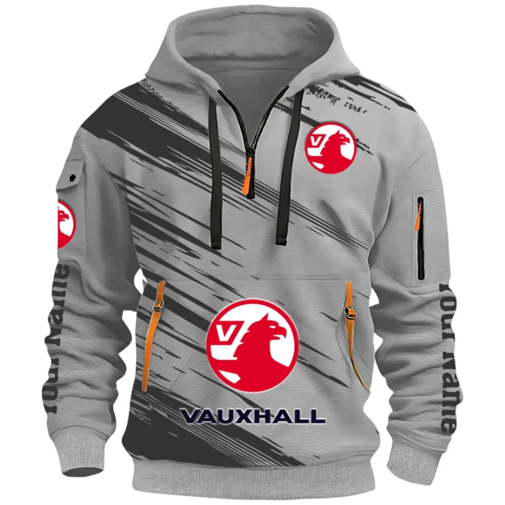 Everyday Auto Hoodie Half Zip 3D, Sporty & Casual Everyday Wear Hoodie CAR514 - Gray - Image 2