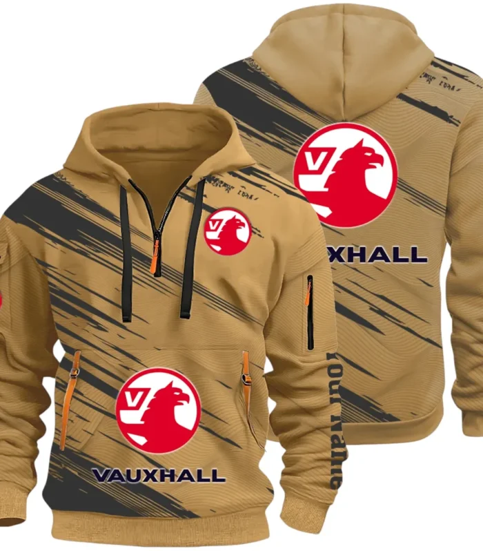 Everyday Auto Hoodie Half Zip 3D, Sporty & Casual Everyday Wear Hoodie CAR514 - Khaki