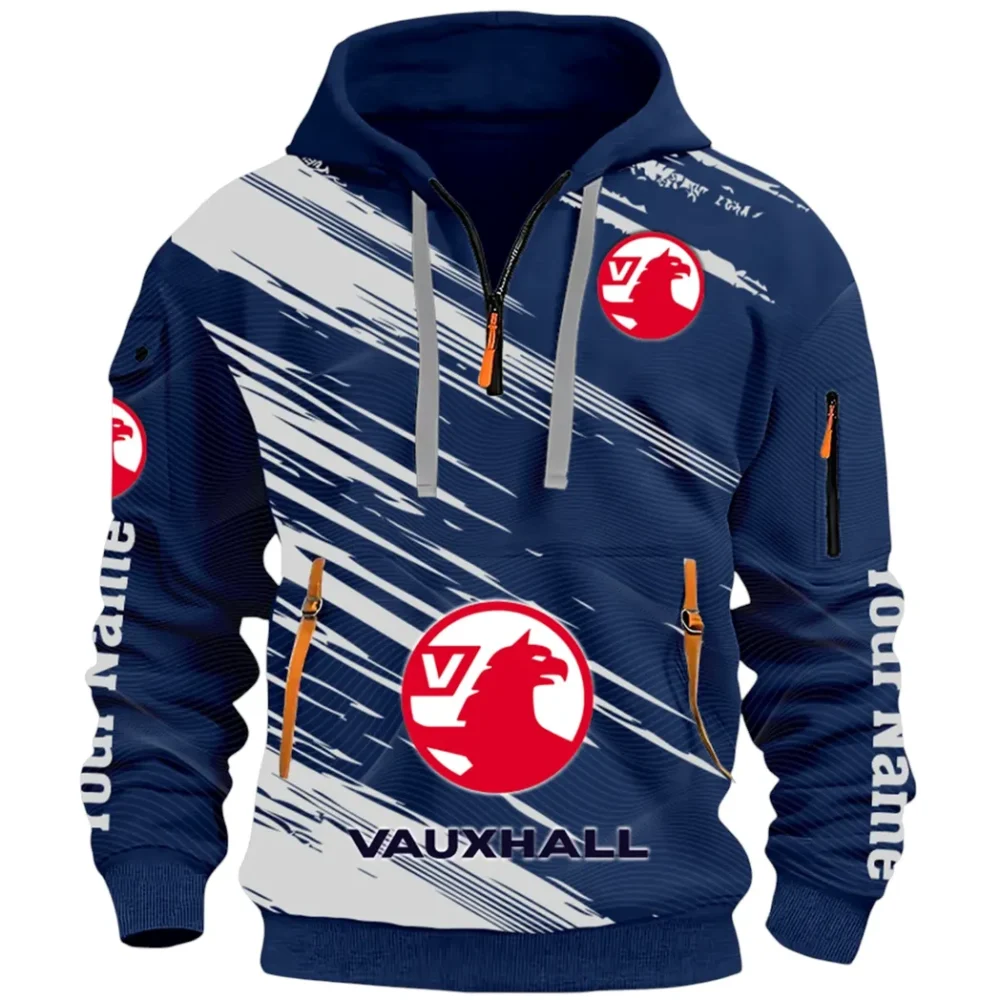 Everyday Auto Hoodie Half Zip 3D, Sporty & Casual Everyday Wear Hoodie CAR514 - Navy - Image 2