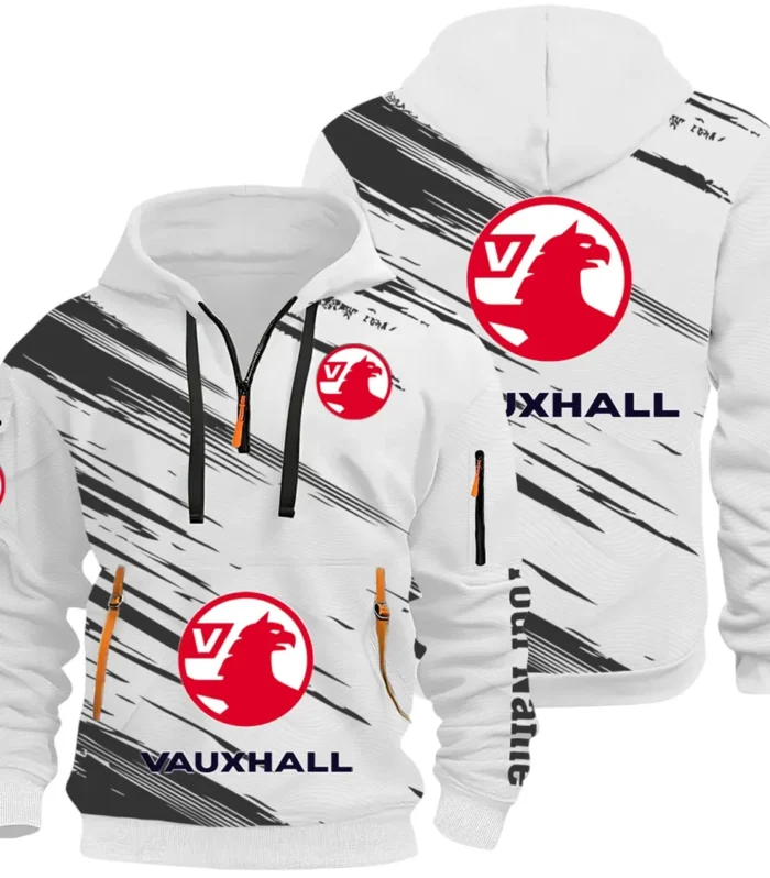 Everyday Auto Hoodie Half Zip 3D, Sporty & Casual Everyday Wear Hoodie CAR514 - White