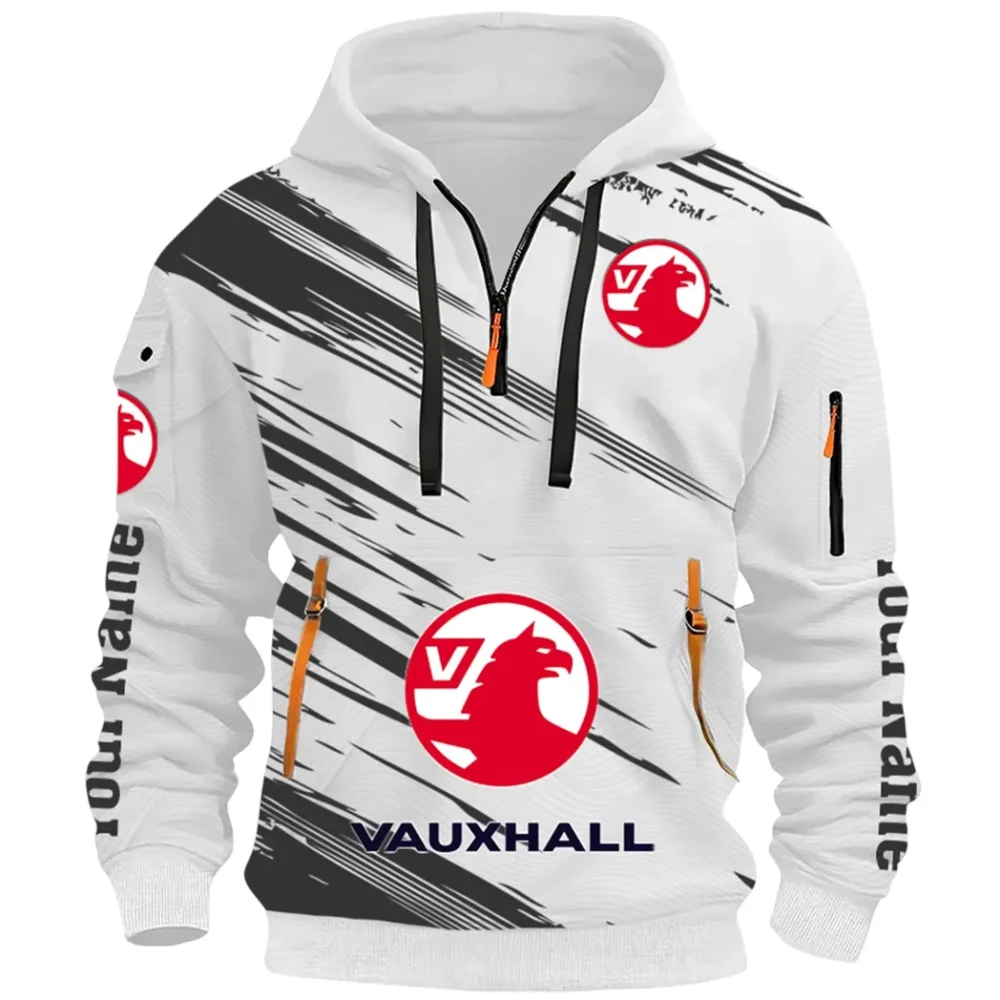 Everyday Auto Hoodie Half Zip 3D, Sporty & Casual Everyday Wear Hoodie CAR514 - White - Image 2