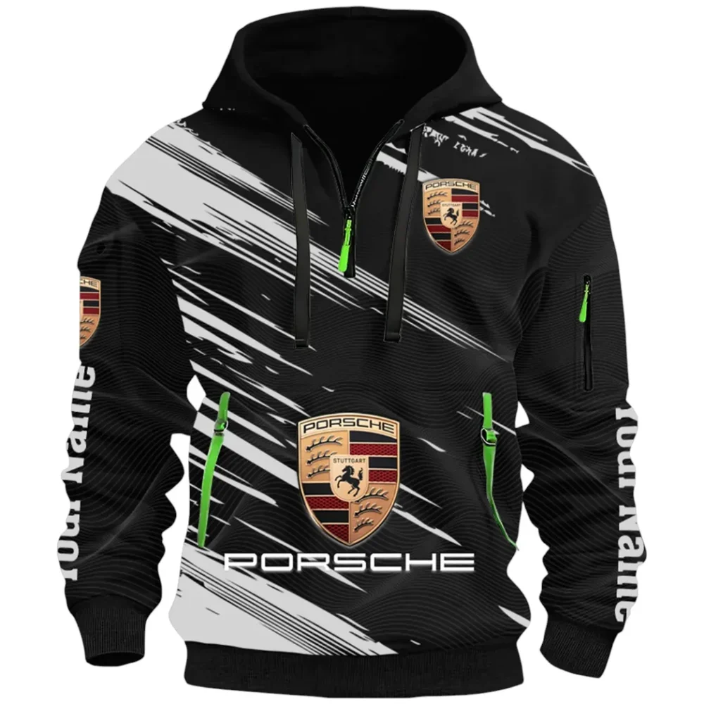 High-Speed Roadster Hoodie Half Zip 3D, Comfortable Everyday Hoodie CAR514 - Black - Image 2