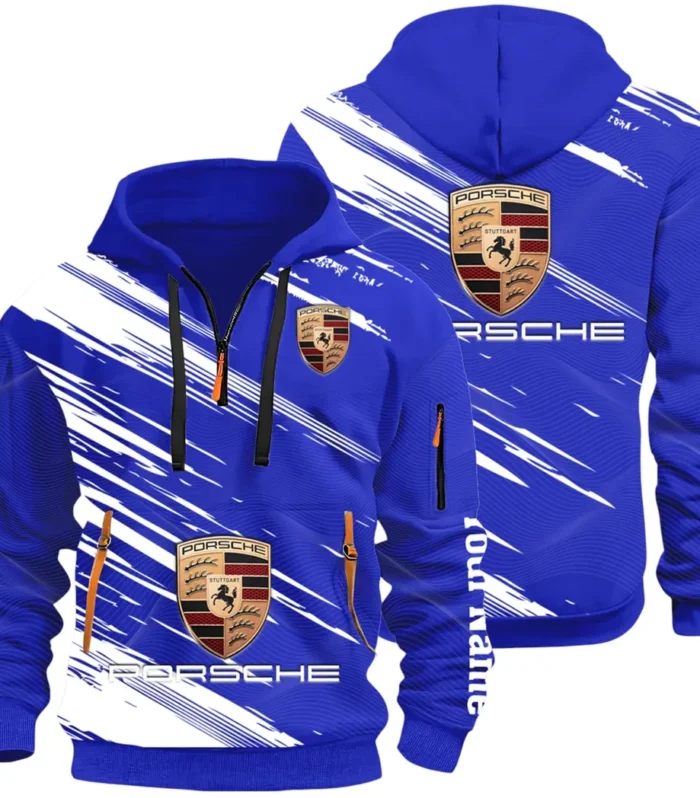 High-Speed Roadster Hoodie Half Zip 3D, Comfortable Everyday Hoodie CAR514 - Blue
