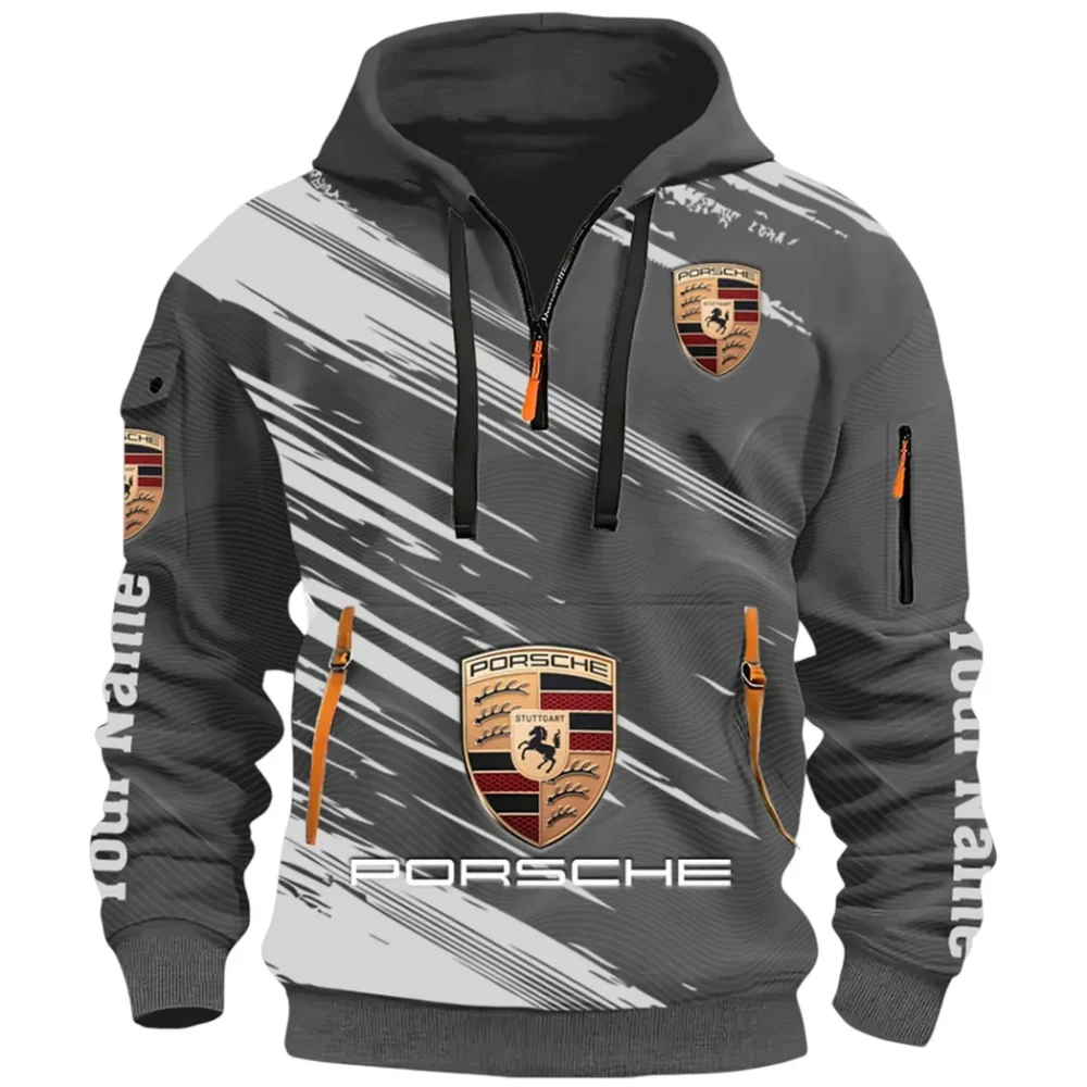 High-Speed Roadster Hoodie Half Zip 3D, Comfortable Everyday Hoodie CAR514 - Dark Gray - Image 2