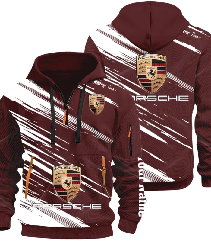 High-Speed Roadster Hoodie Half Zip 3D, Comfortable Everyday Hoodie CAR514 - Dark Red