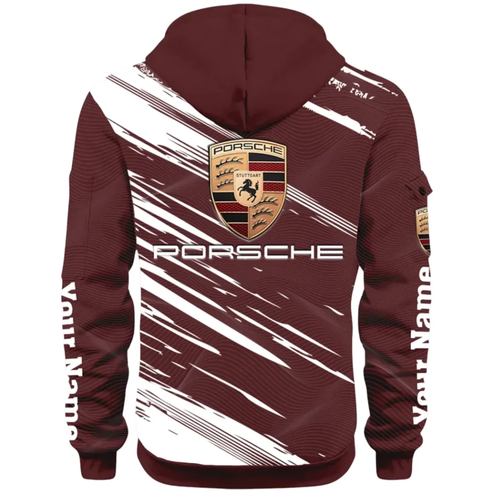 High-Speed Roadster Hoodie Half Zip 3D, Comfortable Everyday Hoodie CAR514 - Dark Red - Image 3